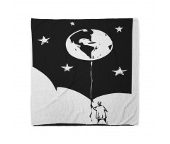 Boy Looking Up Stars Earth Bandana