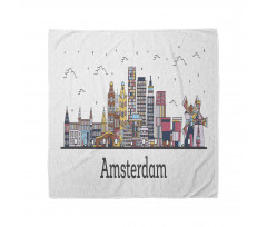 Şehir Bandana Amsterdam İllüstrasyon Panoramik Manzara