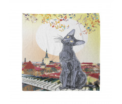 City Skyline Kitty Piano Bandana