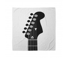 Akort Bandana Sade Arka Plana Çizilmiş Gitarın Baş Kısmı