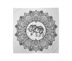 Mandala Bandana Hint Geleneksel Fil Desenli