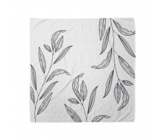 Hatched Look Leaves Art Bandana