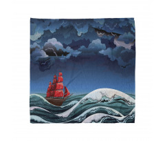 Cartoon Ship on Waves Bandana