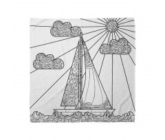 Doodle Boat on Waves Bandana