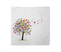 Colorful Hearts Leaves Trees Bandana