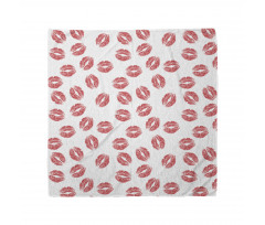 Red Lipsticks Kiss Marks Bandana