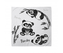 Hand Drawn Panda Poses Bandana