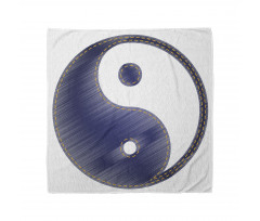 Semboller Bandana Lacivert Yin Yang