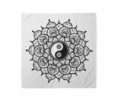 Çiçekli Bandana Yin Yang ve Çiçek