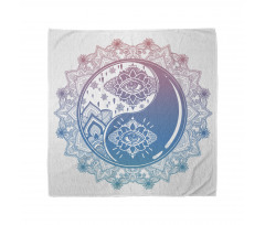 Mandala Bandana Mavi Mor Göz ve Çiçek