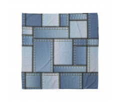 Denim Patchwork Pattern Bandana