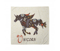 Hayvan Deseni Bandana Çiçekli Unicorn Desenli