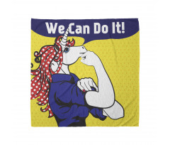 Benekli Bandana Feminist Unicorn Temalı