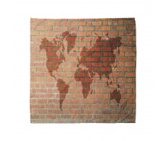 World Map on Brick Wall Bandana