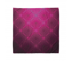 Geometrik Bandana Pembe Tonlu Daire Desenli