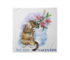 Romantik Bandana Çiçekli Kedi Desenli