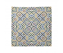 Geometrik Bandana Mavi Sarı Yeşil Desenli