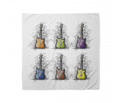 Çizim Bandana Rengarenk Gitar Deseni