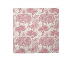 Pink Flowers and Leaves Bandana