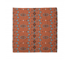 Soyut Bandana Turuncu Kilim Desenli