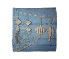 Wooden Fish Shell on Net Bandana