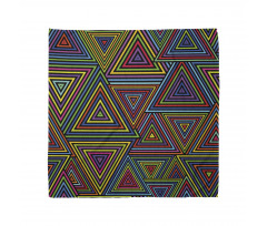 Geometrik Bandana İç İçe Üçgenler Desenli