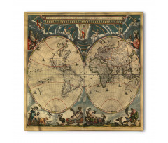 Nostaljik Bandana Antik Dünya Haritası