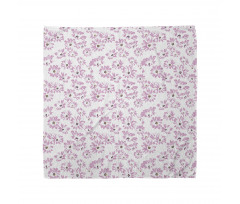 Bahar Bandana Soft Pastel Tonda Pembe Çiçek Desenli 