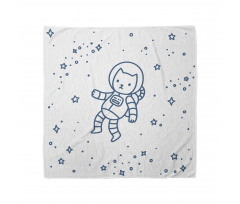 Uzay Bandana Çocuksu Astronot Çizimi