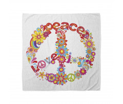 Peace Love Joy Flowers Bandana