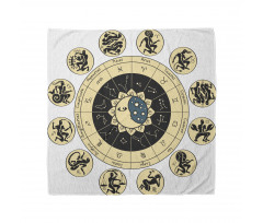 Astroloji Bandana Siyah Burçlar Desenli