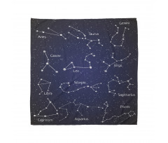 Astroloji Bandana Burç Yıldızları Desenli