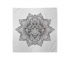 Etnik Bandana Siyah Beyaz Dantel Esintili Mandala