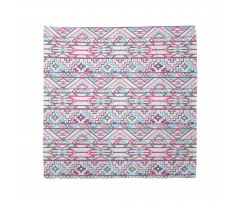 Geometrik Bandana Mor ve Mavi Geometrik