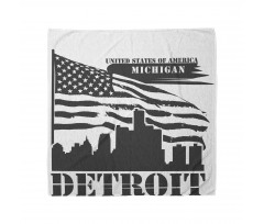 Ülkeler ve Şehirler Bandana Michigan Detroit Desenli