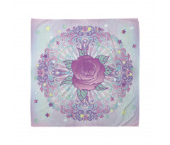 Çiçekli Bandana Mor Floral Çiçek Desenli