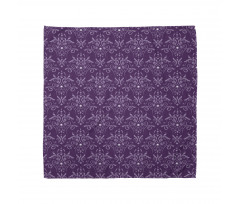 Çiçekli Bandana Mor Damask Desenli