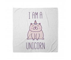 Eğlenceli Bandana Mor Kedi Unicorn