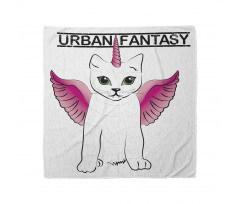 Tatlı Bandana Kanatlı Unicorn Kedi Desenli