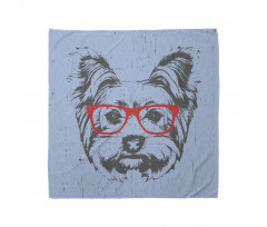 Hipster Bandana Kırmızı Gözlüklü Köpek