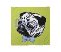 Pug Köpek Bandana Mavi Mor Gözlüklü Sevimli Yüzlü Hayvan