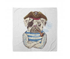 Pug Köpek Bandana Korsan Şapkalı Pipolu Dövmeli Hayvan