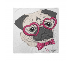 Hayvan Bandana Pembe Gözlüklü Papyonlu Hipster Pug Köpek