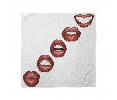 Vivid Full Red Lips Feminine Bandana