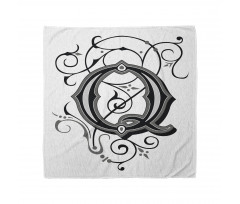 Gothic Q Flowers Art Bandana