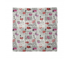 Newspaper Lipstick Kiss Bandana