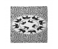 Monchrome Animal Floral Bandana