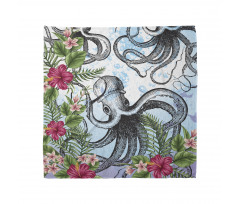 Tropic Hibiscus and Octopus Bandana