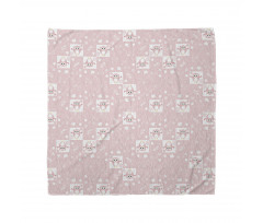 Pink Owls Birds Floral Bandana