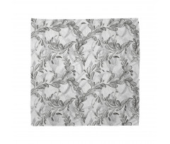 Monochrome Sketch Leaf Bandana